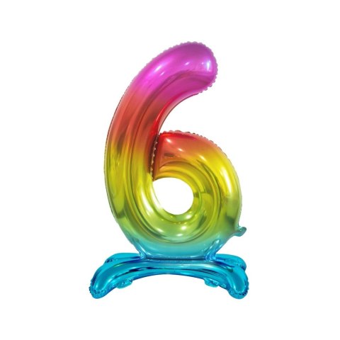 Balon gumowy Beauty&Charm cyfra stojąca tęczowa tęczowy 30cal Godan (BC-AST6) Godan