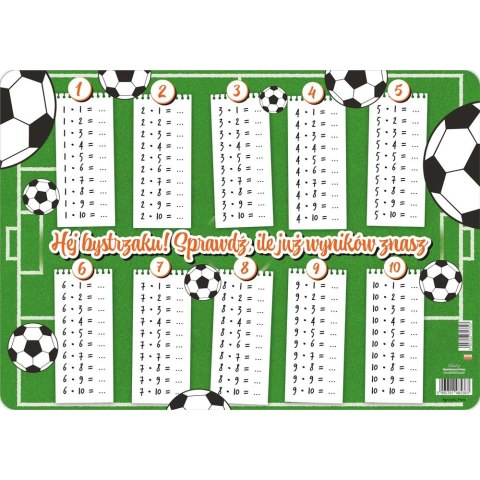 Podkład na biurko Tabliczka mnożenia piłka nożna mix papier pokryty folią Henry (5905701485383) Henry