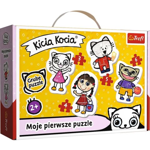 Puzzle Wesoła Kicia kocia rodzina 3, 4, 5, 6 el. Trefl (36088) Trefl