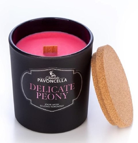 Świeczka ozdobna Classico Delicate Peony czarna 135g Pavoncella (5905711530073) Pavoncella