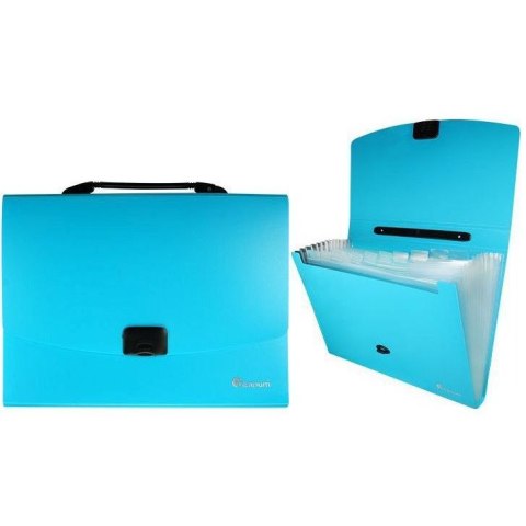 Teczka segregująca PP Titanum A4 z rączką 13 przegródek niebieska fluo (TPF12BL) Titanum