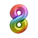 Balon foliowy cyfra 8 tęczowy 85cm 40cal Godan (HS-C34T8) Godan