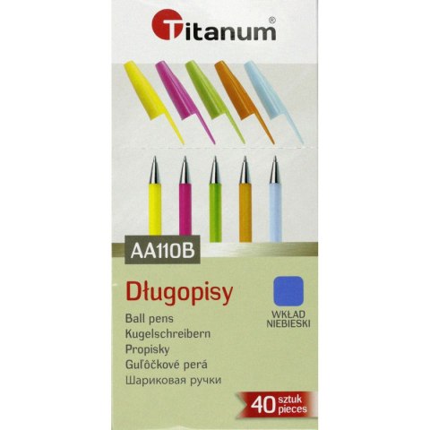 Długopis Neon wkład niebieski 0,7mm Titanum (AA110B) Titanum