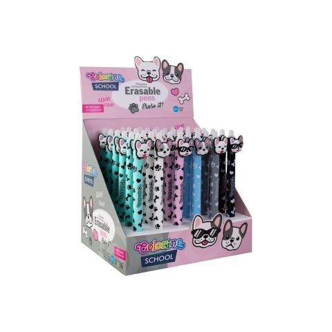 Długopis wymazywalny Automatyczny Kids Dogs wkład niebieski 0,5mm Patio (54104PTR) Patio