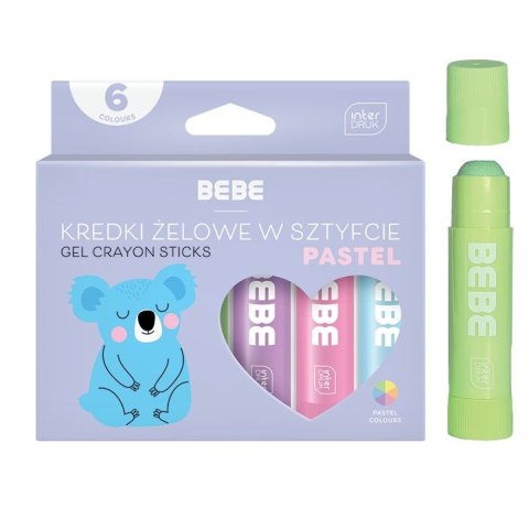 Kredki żelowe BB PASTEL 6x10g 5902277316639 Interdruk (IFARPLSZTBBP) Interdruk