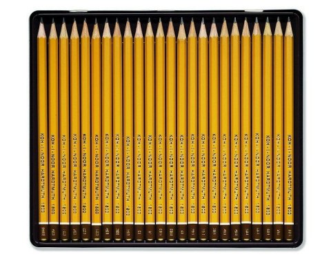 Ołówek techniczny Koh-I-Noor 8B-10H w metalowym pudełku 24 szt. (1504) Koh-I-Noor