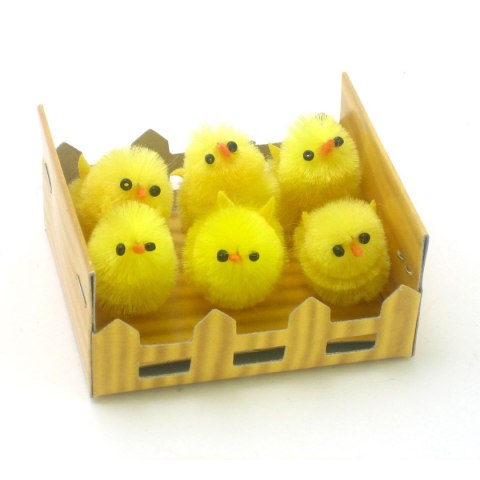 Ozdoba wielkanocna kurczaki 6sz./3 cm Arpex (YX2140) Arpex