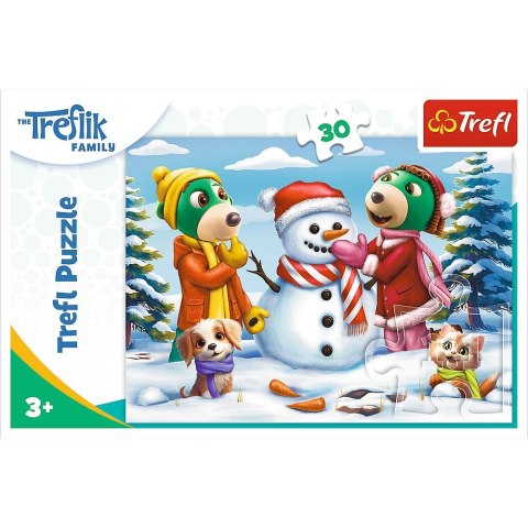 Puzzle Rodzina Treflików Zimowe zabawy Treflików 30 el. Trefl (18300) Trefl