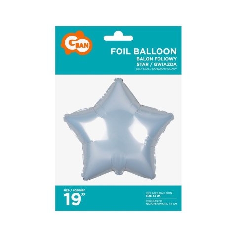 Balon foliowy Gwiazda biała 19\\ 19cal Godan (HS-G19BL) Godan