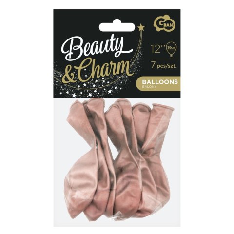 Balon gumowy platynowe różowo-złote różowy metaliczny 12cal Godan (CB-7LRZ) Godan