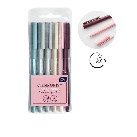 Cienkopis SATIN GOLD 6KOL wkład mix 6kol. Interdruk (5902277346711) Interdruk