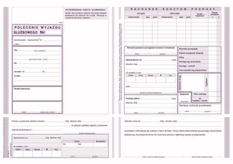 Druk offsetowy Polecenie wyjazdu służbowego A5 40k. Michalczyk i Prokop (505-3) Michalczyk i Prokop