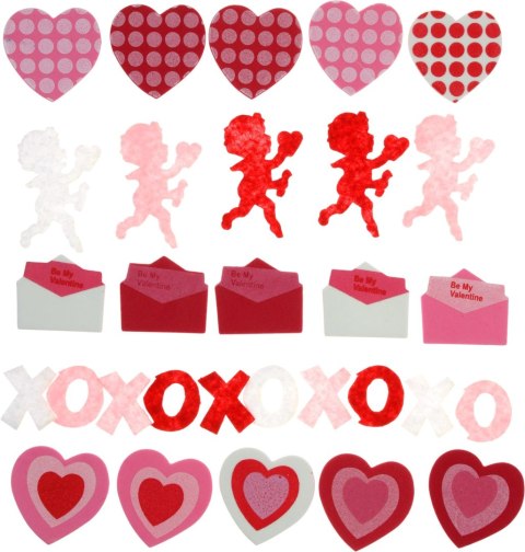 Naklejka (nalepka) Craft-Fun Series Titanum (serca, listy, amorki, xoxo) Titanum