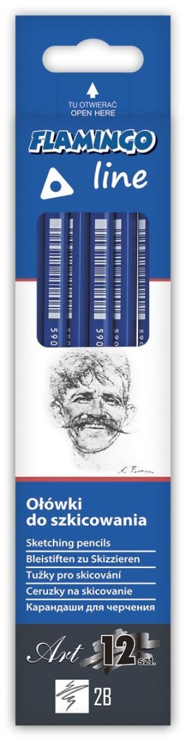 Ołówek w kartonowym pudełku 2B Flamingo Line Flamingo Line