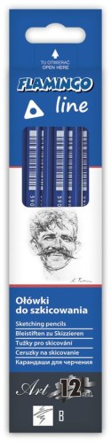 Ołówek w kartonowym pudełku B Flamingo Line Flamingo Line