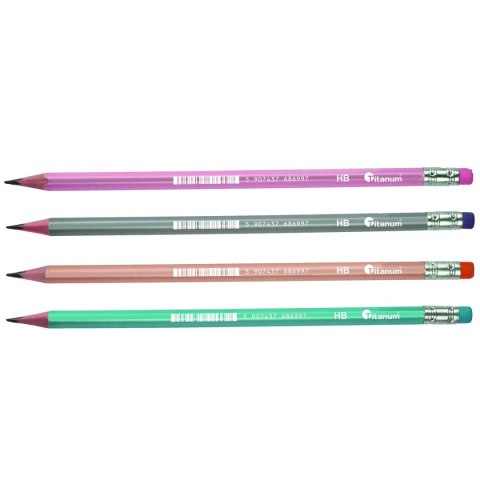 Ołówek z gumką trójkątny perłowy Titanum (T-OŁ-PERŁ4) Titanum