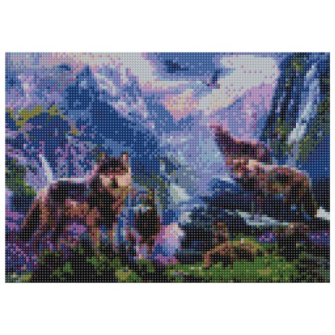 Zestaw kreatywny Diamentowa mozaika 30x40cm Wilki 1 Flamingo Line (TBS04848-04) Flamingo Line