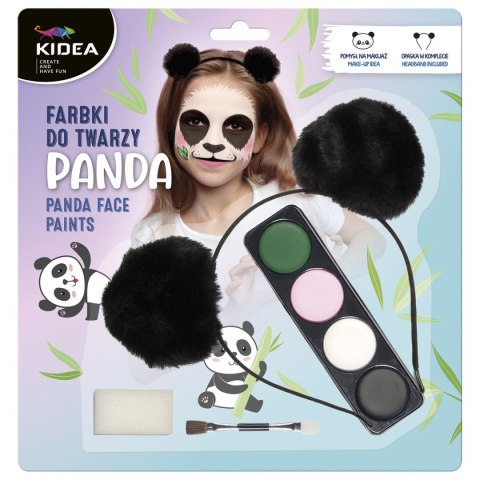 Farba do malowania twarzy Derform kidea Zestaw z opaska panda 4 kolor. (FDTZPAKA) Derform