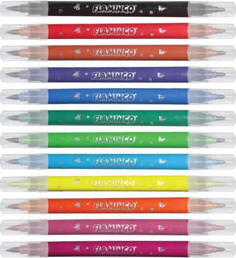 Flamastry łatwospieralne Flamingo 24 kolory Flamingo
