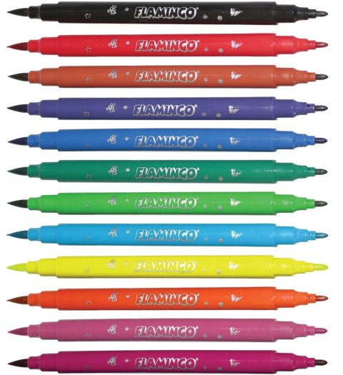 Flamastry łatwospieralne Flamingo 24 kolory Flamingo