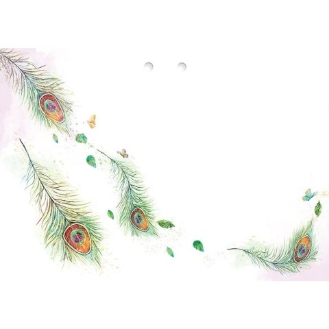 Kartka składana KARNET B8 paw w kwiatach Henry (5905701484386) Henry