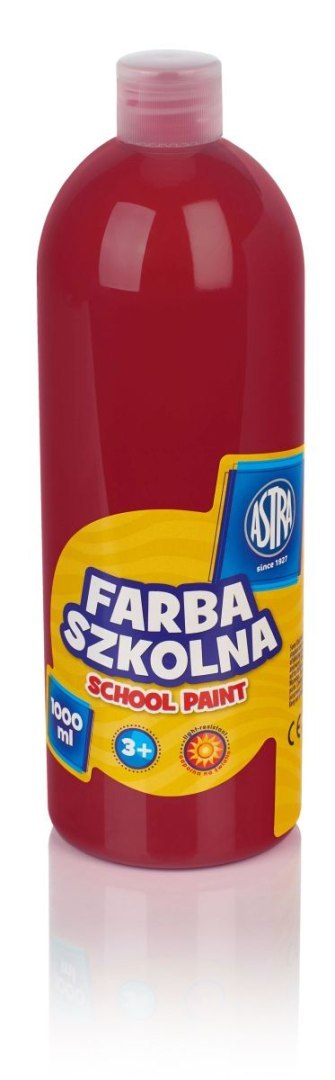 Farby plakatowe szkolne kolor: czerwony ciemny 1000ml 1 kolor. Astra Astra