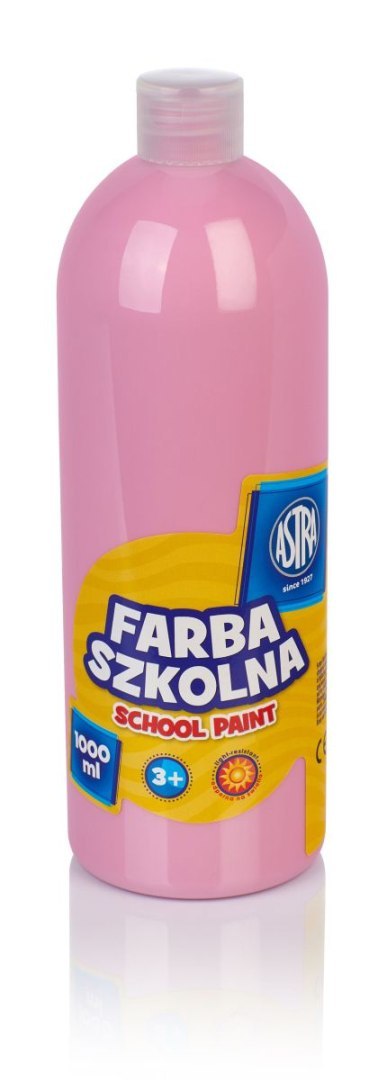 Farby plakatowe szkolne kolor: różowy jasny 1000ml 1 kolor. Astra Astra