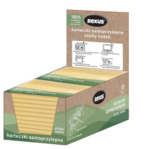 Notes samoprzylepny (karteczki) ECO biały 80k [mm:] 76x76 (nd) (41134759) (nd)