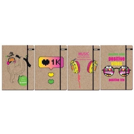 Teczka kartonowa na gumkę Kraft Liner Fluo A4 mix 70g [mm:] 318x235 Beniamin (6102137) Beniamin