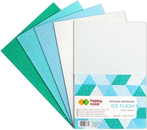 Arkusz piankowy kolor: mix 5 ark. [mm:] 20x30 Happy Color (HA 7134 2030-ICE) Happy Color