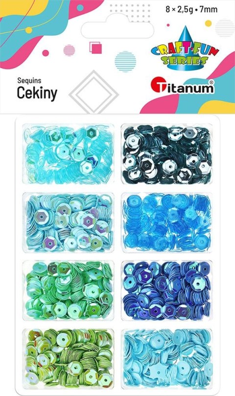Cekiny Craft-Fun Series 8 kolorów zielone 2,5g Titanum (3G8P) Titanum