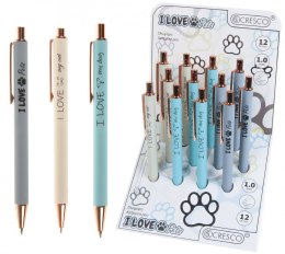 Długopis Zenith 4 12 SZT I LOVE PETS 5907464223868 wkład niebieski 1,0mm Cresco (230004) Cresco