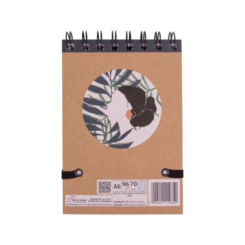 Kołozeszyt (kołonotatnik) Kraft Liner A6 96k. krata (nd) (9350) (nd)