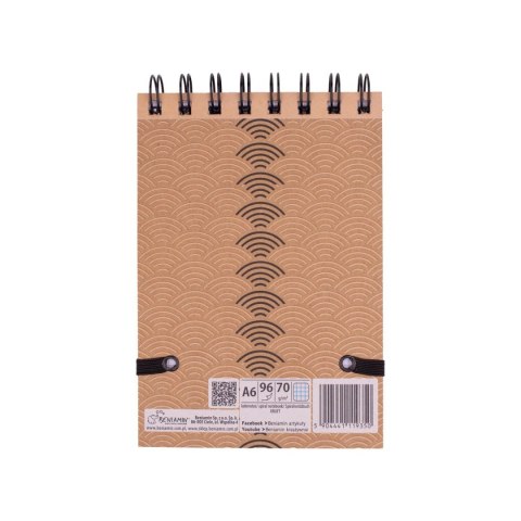 Kołozeszyt (kołonotatnik) Kraft Liner A6 96k. krata (nd) (9350) (nd)