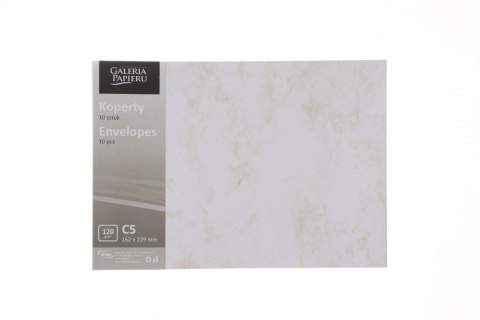 Koperta marmur złoty C5 biała diamentowa Galeria Papieru (280693) 10 sztuk Galeria Papieru