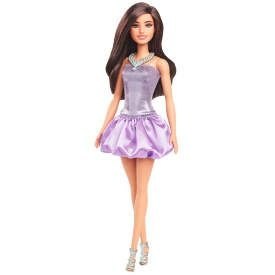Lalka Fashionistas brązowe włosy, cekinowa sukienka [mm:] 290 Barbie (HYT92) Barbie