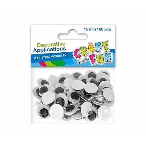 Oczka samoprzylepne 15mm 60 szt Craft with Fun (386914) Craft with Fun
