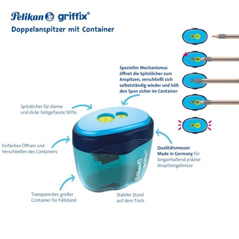 Temperówka GRIFFIX 701280 niebieski plastikowa Pelikan (300008247) Pelikan