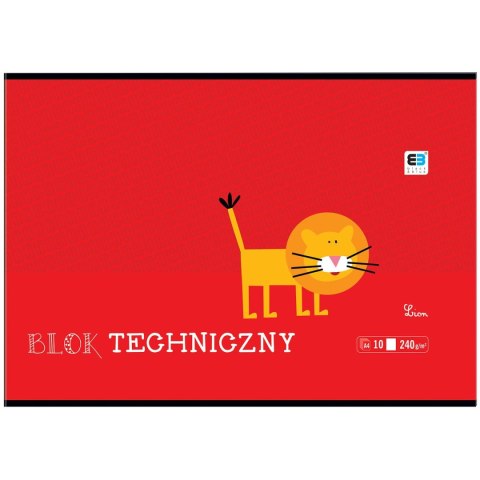Blok techniczny B&B KIDS A4 białe 240g 10k Interdruk (BLTBB) Interdruk
