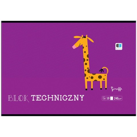 Blok techniczny B&B KIDS A4 białe 240g 10k Interdruk (BLTBB) Interdruk