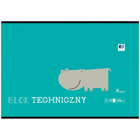 Blok techniczny B&B KIDS A4 białe 240g 10k Interdruk (BLTBB) Interdruk
