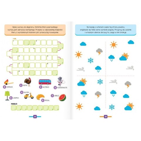 Książeczka edukacyjna Łamigłówki na słońce i na deszcz. Aktywizujące zadania do głowy łamania 6+ Aksjomat Aksjomat