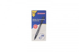 Marker permanentny Penmate dwustronne 5906910831602 czarny mixmm okrągła/ścięta końcówka (TT8849) Penmate