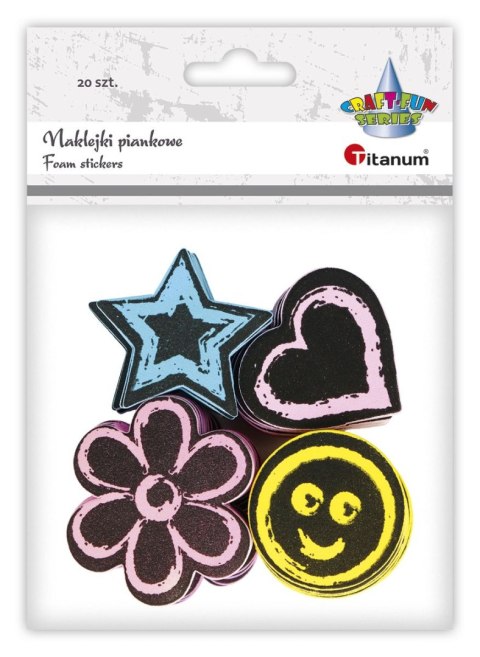 Naklejka (nalepka) Craft-Fun Series piankowe serce,kwiat,gwiazda,koło Titanum (7503) Titanum