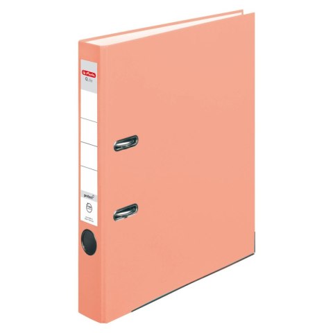 Segregator dźwigniowy 50028498 Q.file protect A4 50mm łososiowy Herlitz (300005712) Herlitz