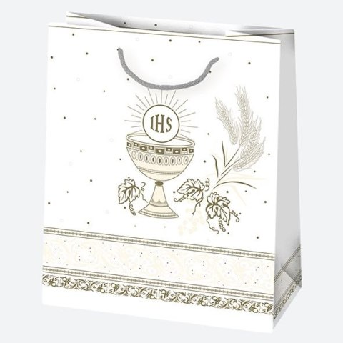 Torba prezentowa torba ozdobna komunia brokat A5 [mm:] 190x230x 105 Pol-mak (t4b) Pol-mak