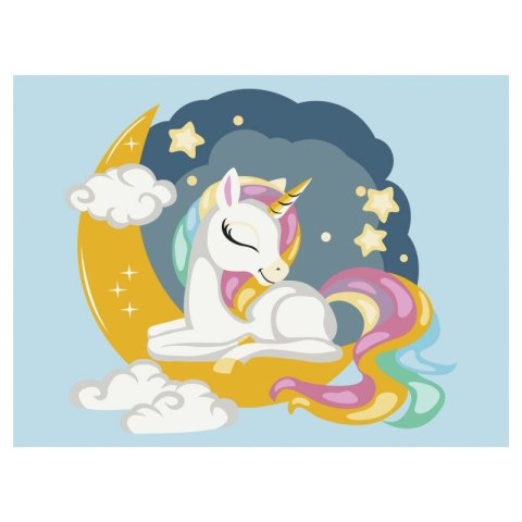 Zestaw kreatywny Malowanie Po Numerach 30x40 cm Tęczowy jednorożec Brushme (BR-KBS0105) Brushme