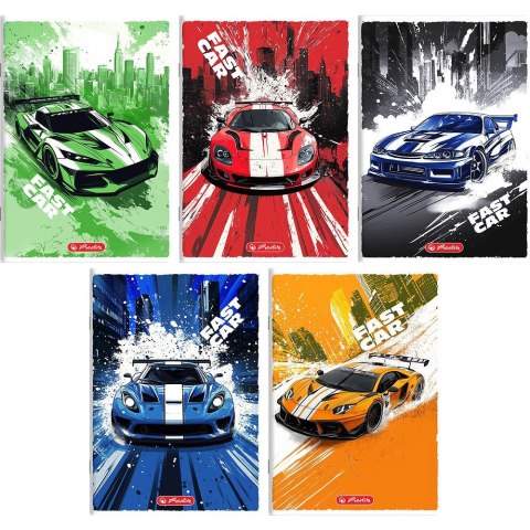 Zeszyt Fast Car A5 16k. 70g linia podwójna kolorowa Herlitz (400196834) Herlitz
