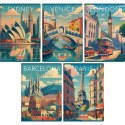 Zeszyt A5 Retro City 60k. 70g krata Herlitz (400196845) Herlitz