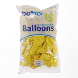 Balon gumowy pastelowy 100 szt żółty 12cal Partydeco Partydeco